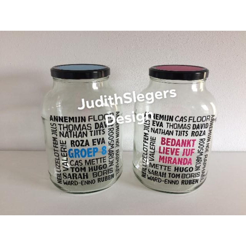 Bedankt glaspot namen klas